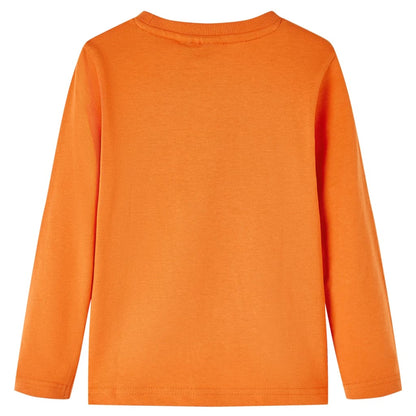 Kids' T-shirt with Long Sleeves Dark Orange 92