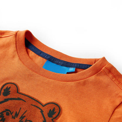 Kids' T-shirt with Long Sleeves Dark Orange 104