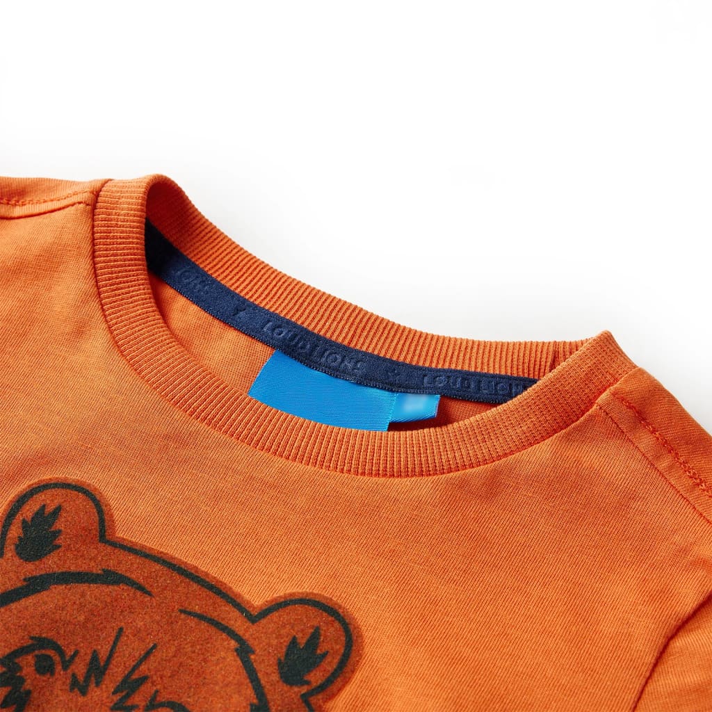 Kids' T-shirt with Long Sleeves Dark Orange 128