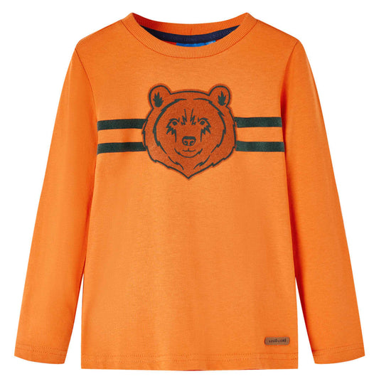 Kids' T-shirt with Long Sleeves Dark Orange 140