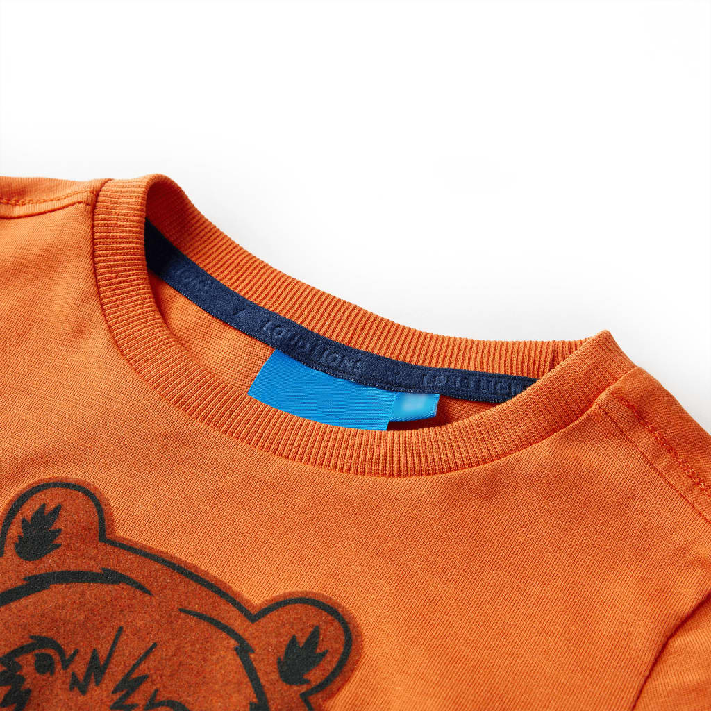 Kids' T-shirt with Long Sleeves Dark Orange 140