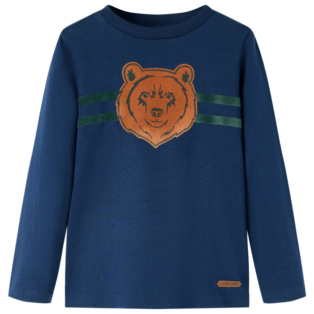 Kids' T-shirt with Long Sleeves Navy Blue 128