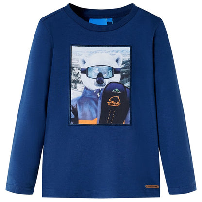 Kids' T-shirt with Long Sleeves Jeans Blue 116