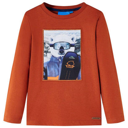 Kids' T-shirt with Long Sleeves Light Rust 116