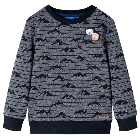 Kids' Sweatshirt Navy Melange 140