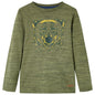 Kids' T-shirt with Long Sleeves Khaki Melange 104