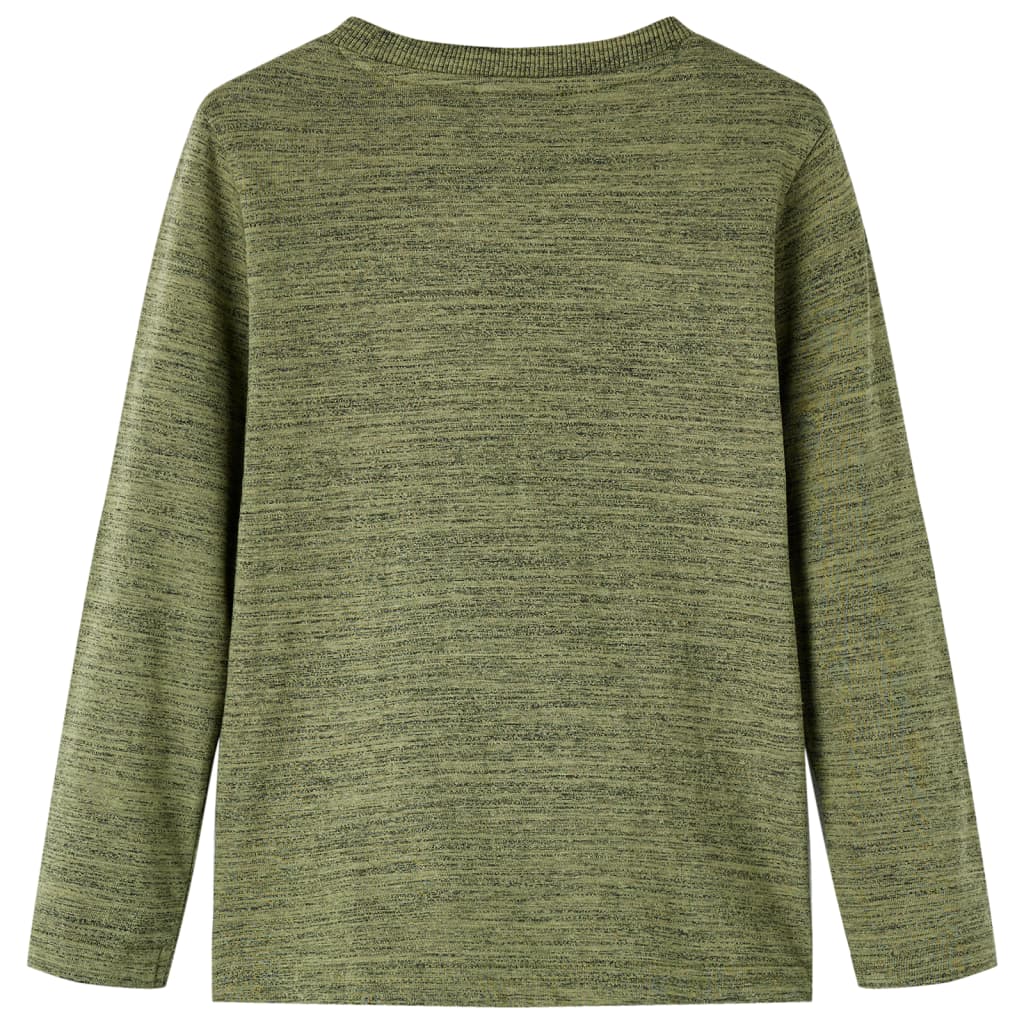 Kids' T-shirt with Long Sleeves Khaki Melange 104