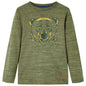 Kids' T-shirt with Long Sleeves Khaki Melange 140