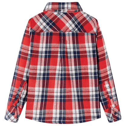 Kids' Plaid Shirt Red and Navy 104