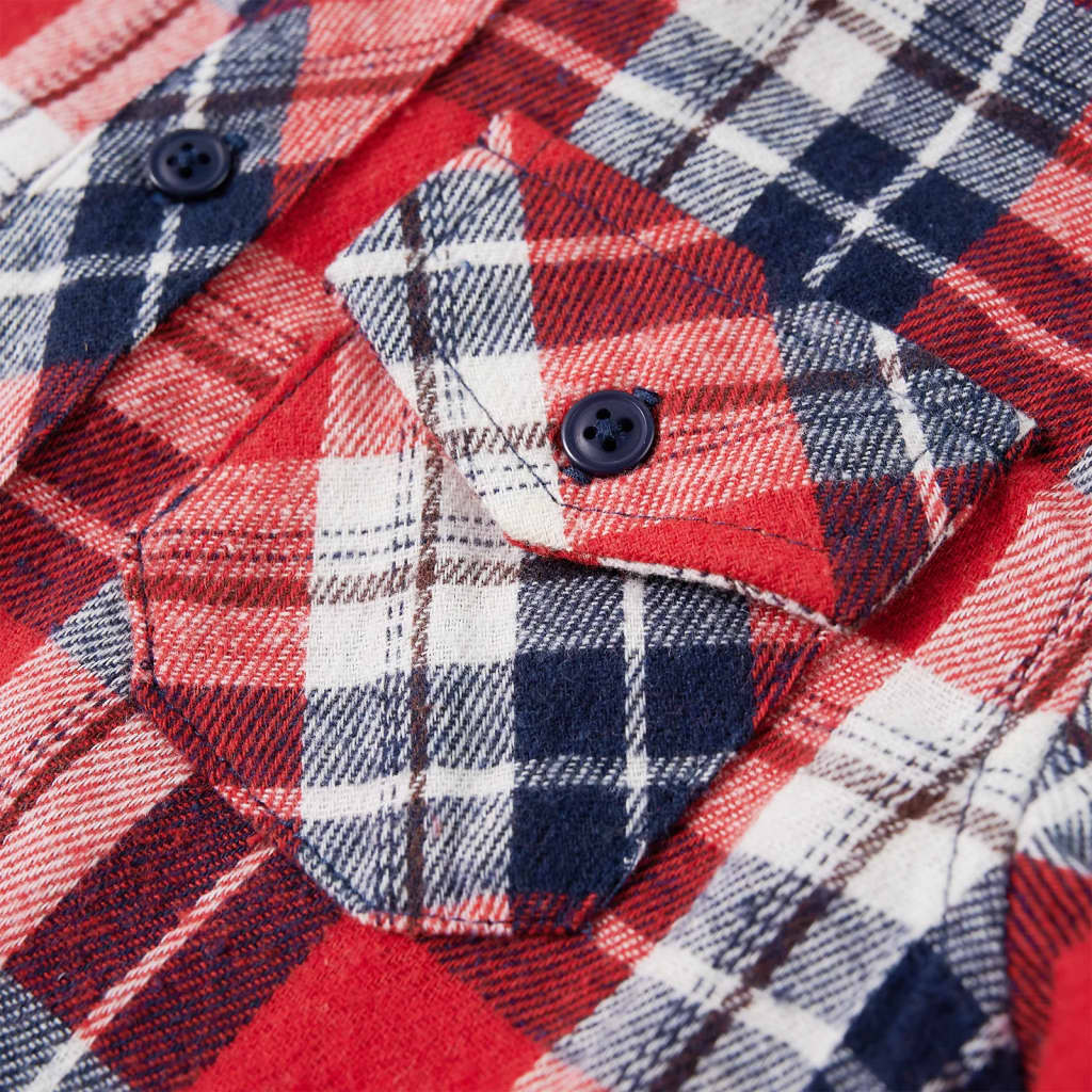 Kids' Plaid Shirt Red and Navy 104