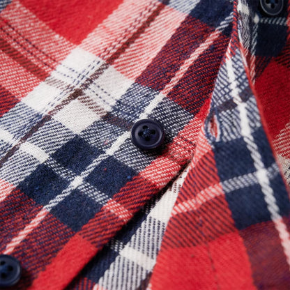 Kids' Plaid Shirt Red and Navy 104