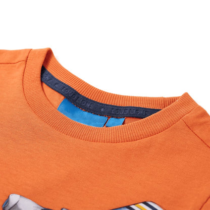 Kids' T-shirt with Long Sleeves Dark Orange 92