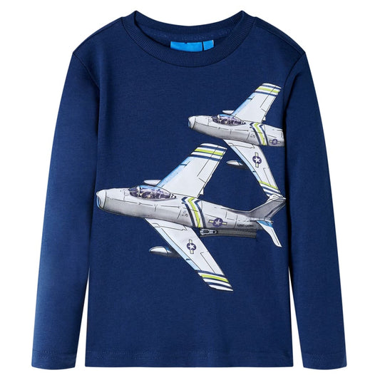 Kids' T-shirt with Long Sleeves Navy Blue 104