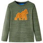 Kids' T-shirt with Long Sleeves Khaki Melange 92