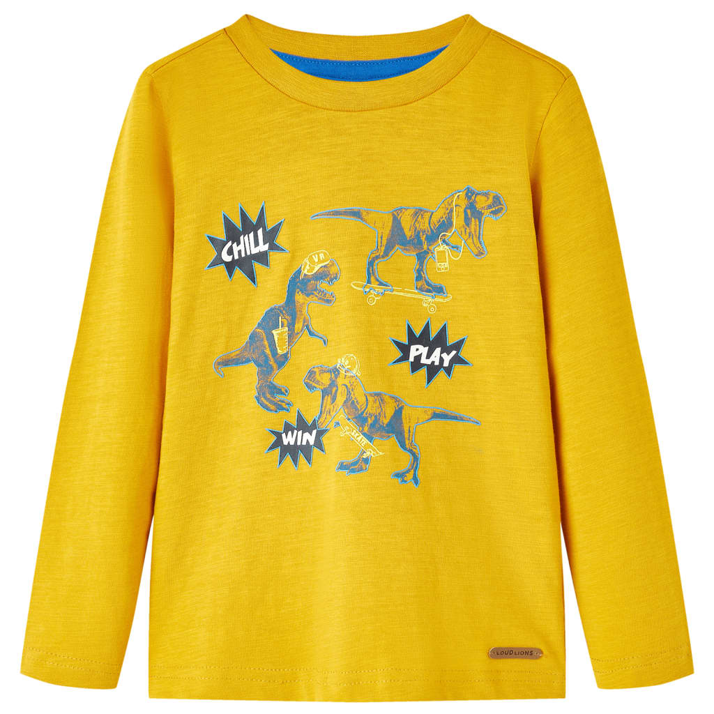 Kids' T-shirt with Long Sleeves Ochre 104