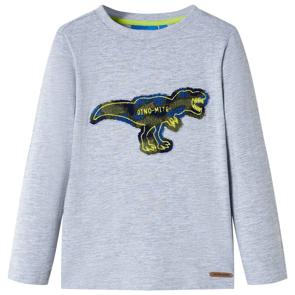 Kids' T-shirt with Long Sleeves Grey Melange 92