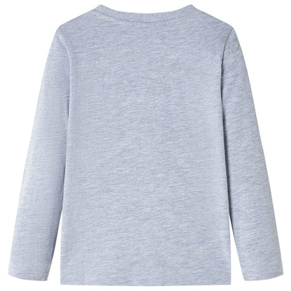 Kids' T-shirt with Long Sleeves Grey Melange 116