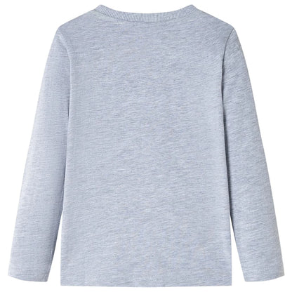 Kids' T-shirt with Long Sleeves Grey Melange 128