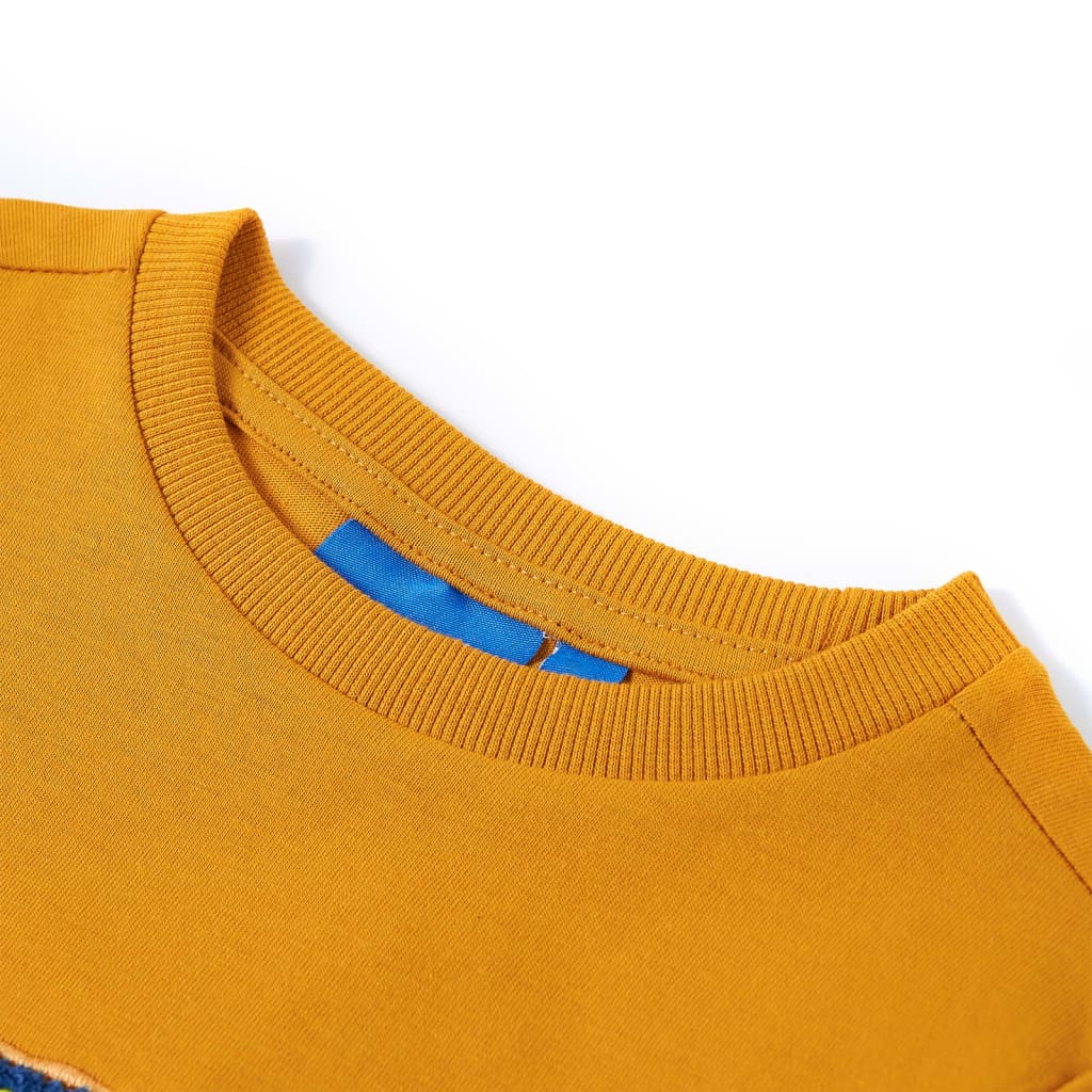 Kids' T-shirt with Long Sleeves Ochre 128