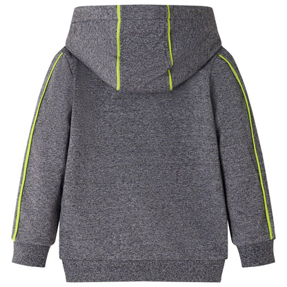 Kids' Hooded Sweatshirt with Zip Grey Melange 104