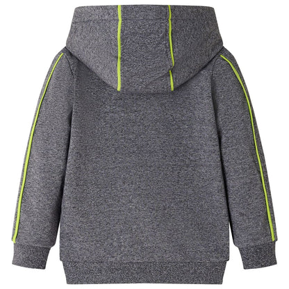 Kids' Hooded Sweatshirt with Zip Grey Melange 116