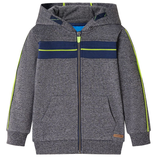 Kids' Hooded Sweatshirt with Zip Grey Melange 140