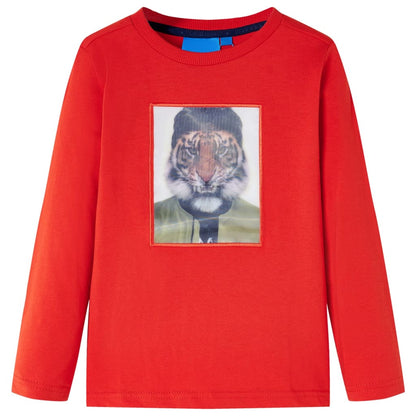 Kids' T-shirt with Long Sleeves Red 92