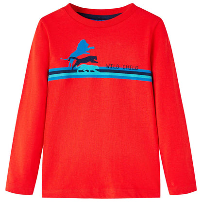 Kids' T-shirt with Long Sleeves Red 92