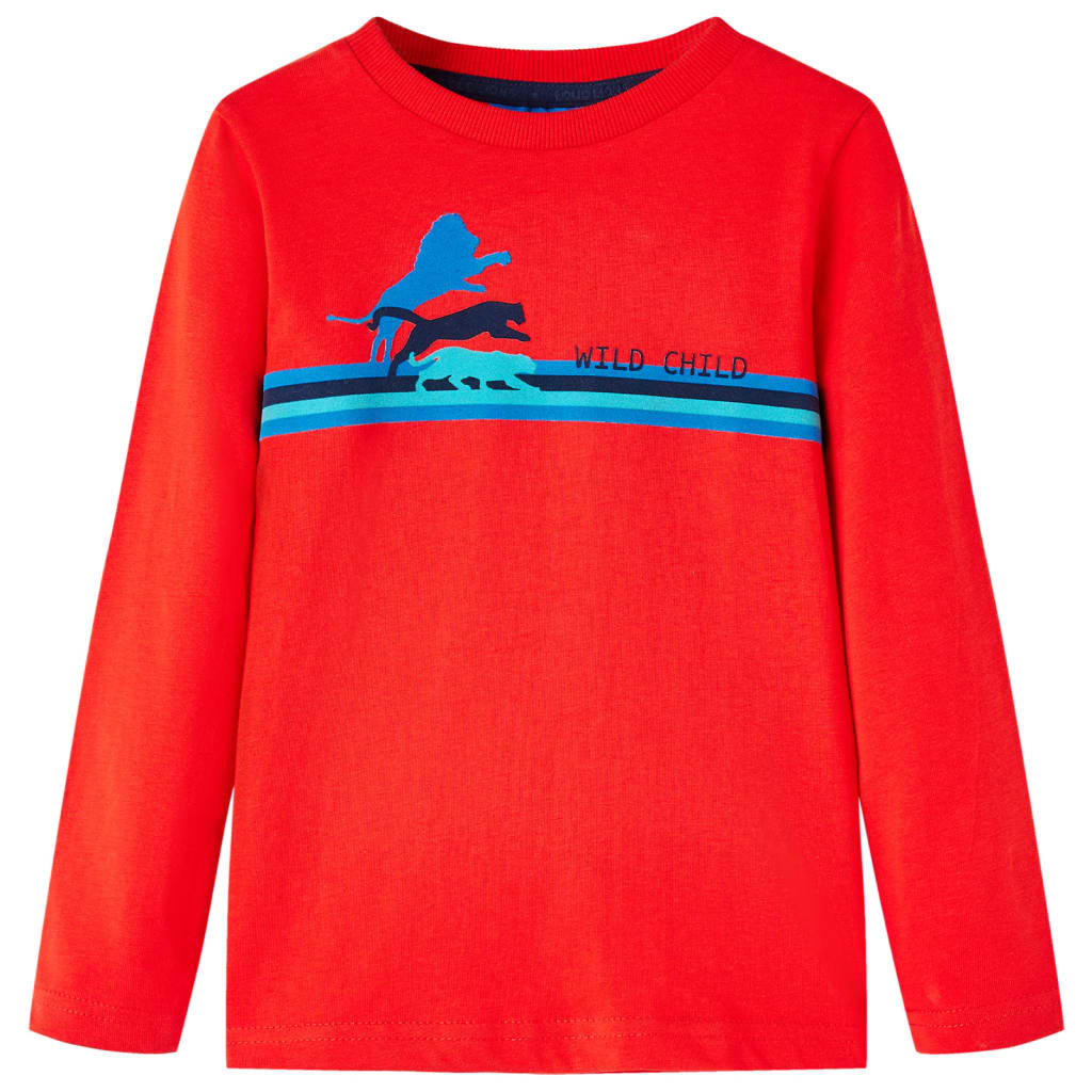 Kids' T-shirt with Long Sleeves Red 128