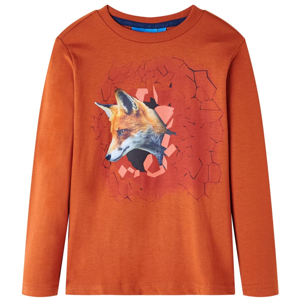 Kids' T-shirt with Long Sleeves Light Rust 92