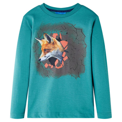 Kids' T-shirt with Long Sleeves Dark Aqua 92