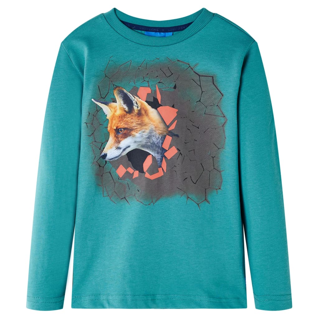 Kids' T-shirt with Long Sleeves Dark Aqua 104