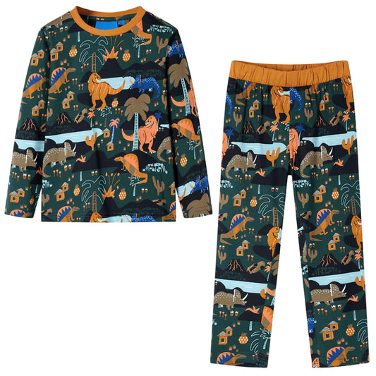 Kids' Pyjamas with Long Sleeves Dark Green 92