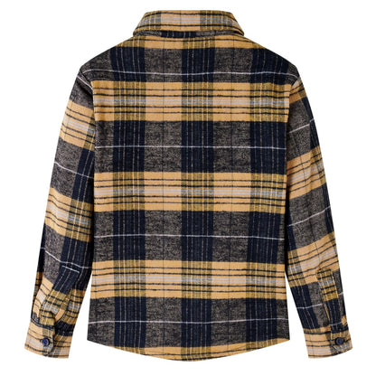 Kids' Plaid Shirt Yellow and Black 116