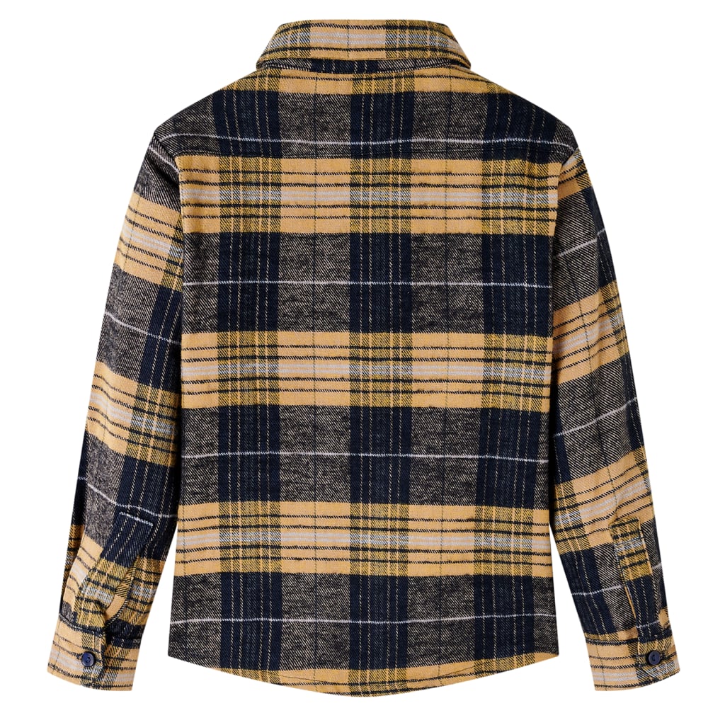 Kids' Plaid Shirt Yellow and Black 128