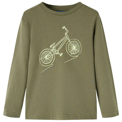 Kids' T-shirt with Long Sleeves Khaki 116