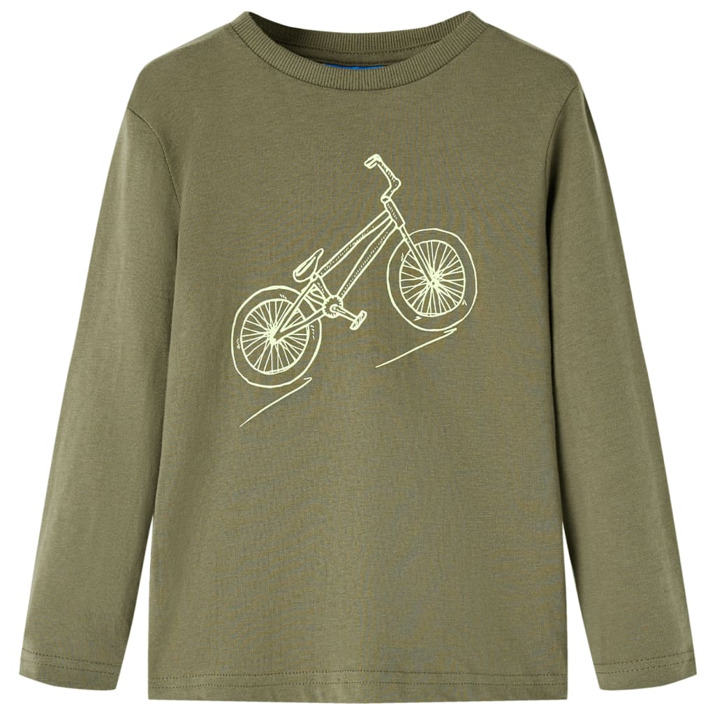 Kids' T-shirt with Long Sleeves Khaki 128