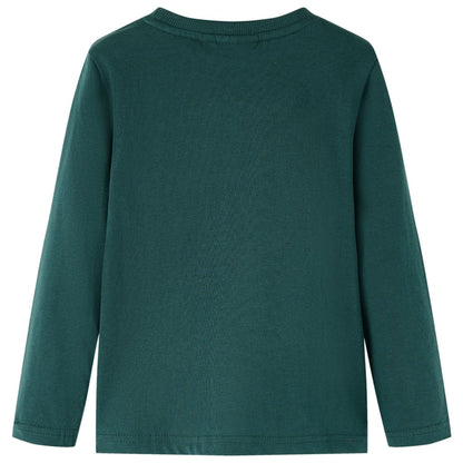 Kids' T-shirt with Long Sleeves Dark Green 92