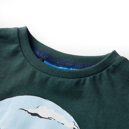 Kids' T-shirt with Long Sleeves Dark Green 92