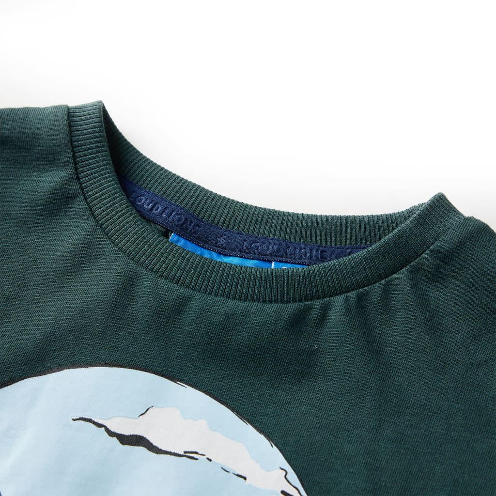 Kids' T-shirt with Long Sleeves Dark Green 116