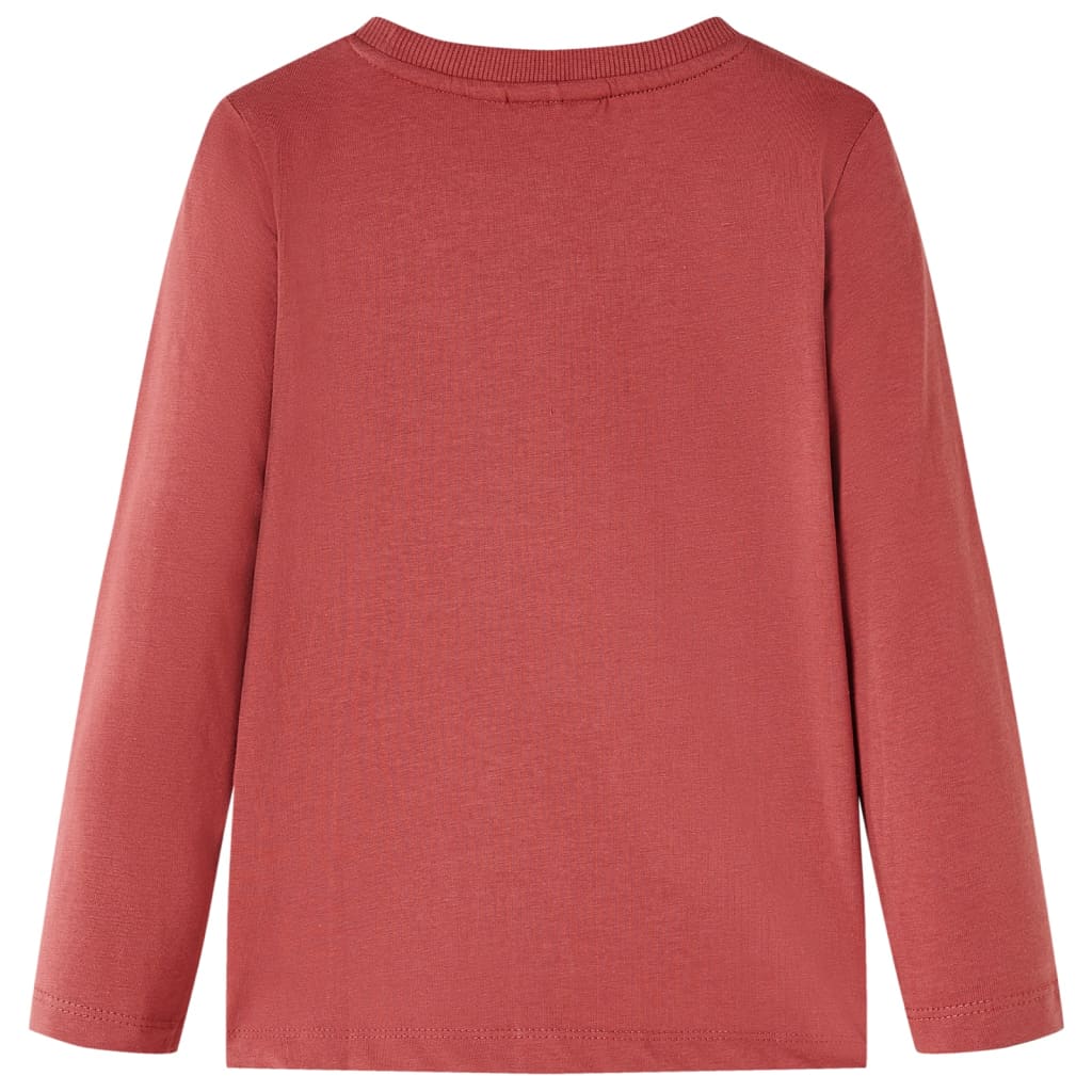 Kids' T-shirt with Long Sleeves Burnt Red 104