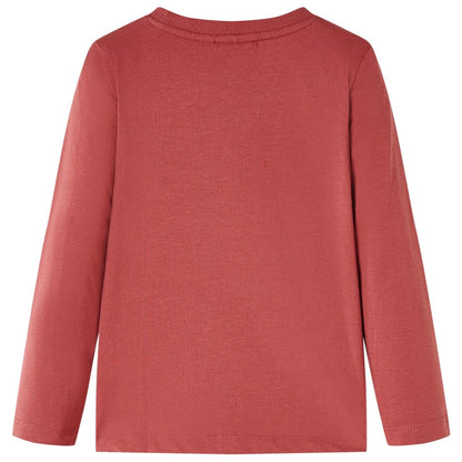 Kids' T-shirt with Long Sleeves Burnt Red 104