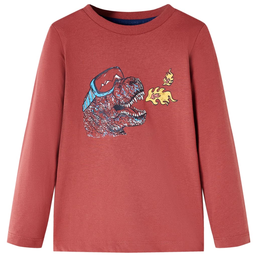 Kids' T-shirt with Long Sleeves Burnt Red 116