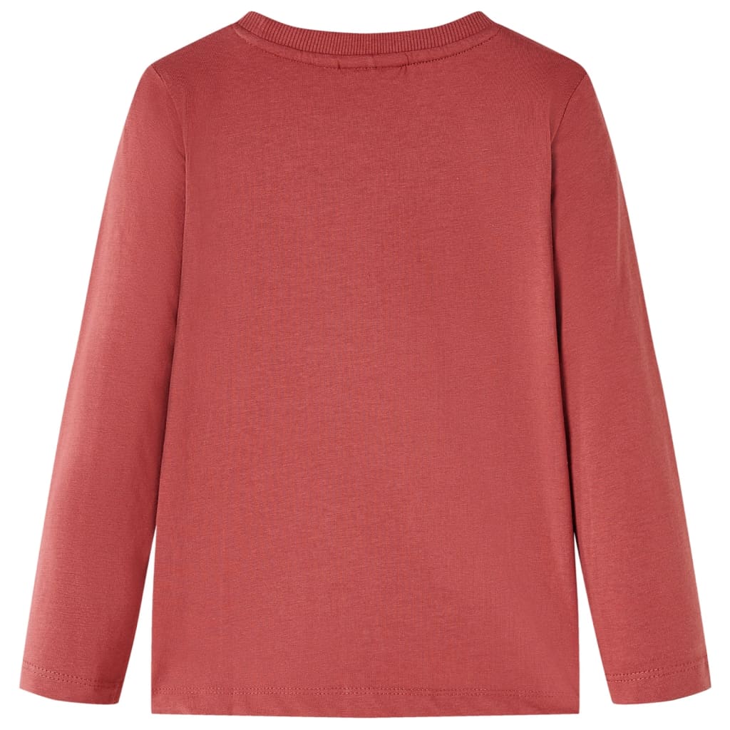 Kids' T-shirt with Long Sleeves Burnt Red 116