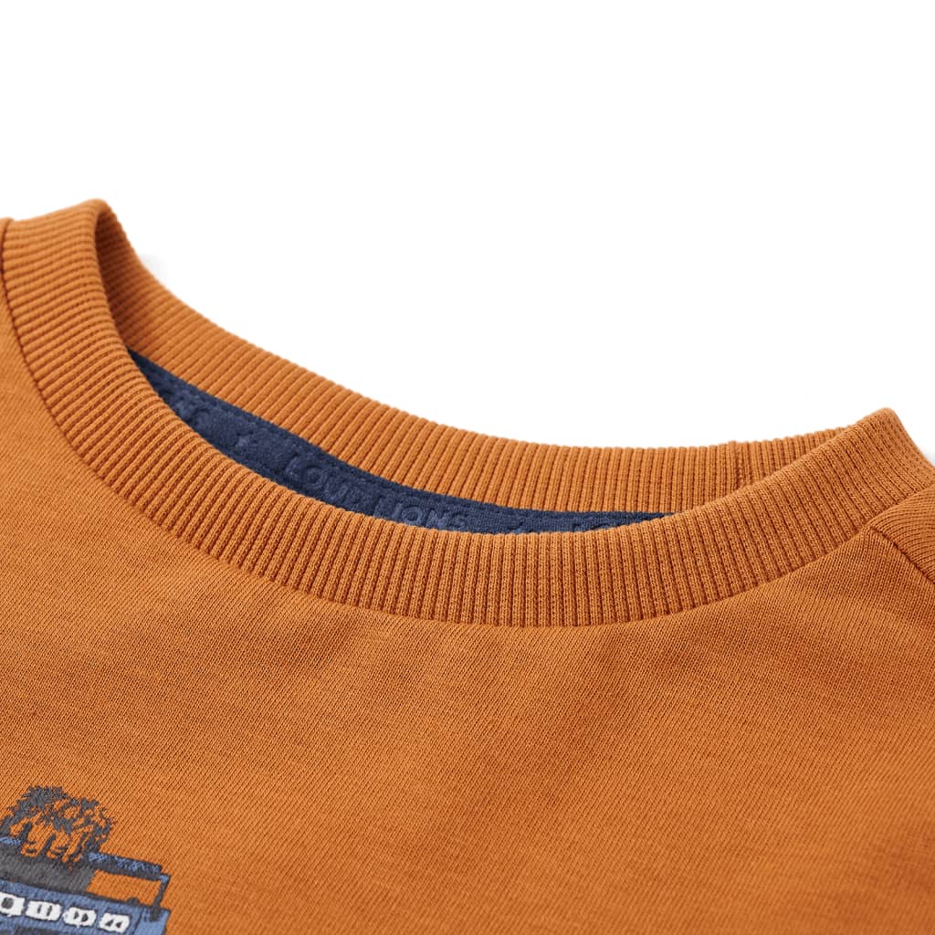 Kids' T-shirt with Long Sleeves Dark Ochre 92