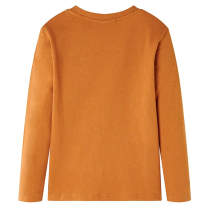 Kids' T-shirt with Long Sleeves Dark Ochre 104