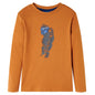 Kids' T-shirt with Long Sleeves Dark Ochre 140