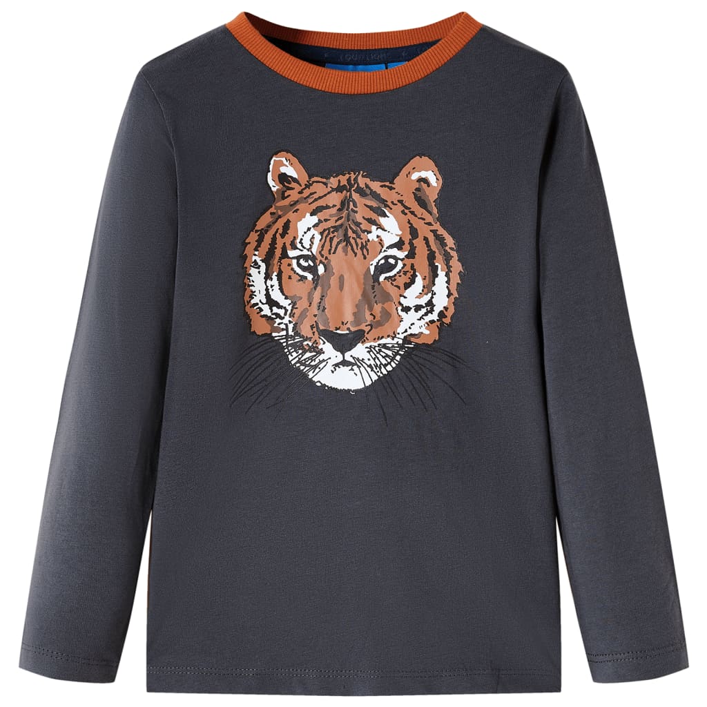 Kids' T-shirt with Long Sleeves Anthracite 116