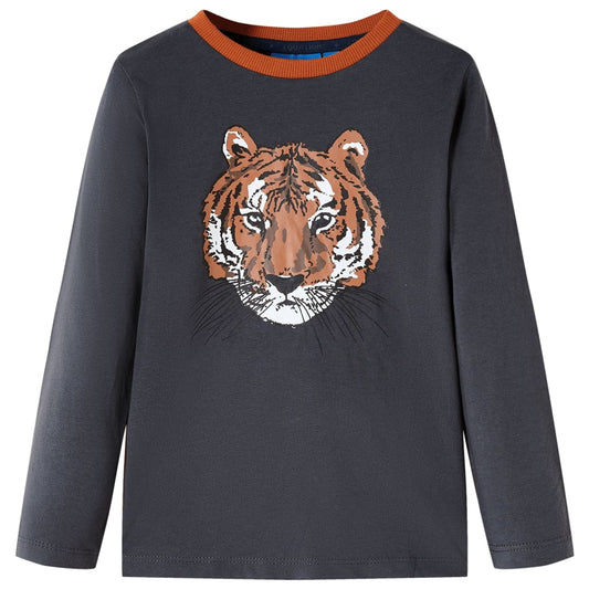 Kids' T-shirt with Long Sleeves Anthracite 140