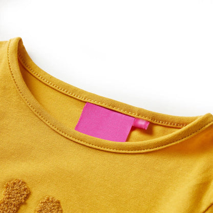 Kids' T-shirt with Long Sleeves Dark Ochre 92